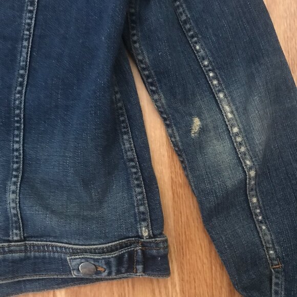 L'AGENCE Celine Distressed Denim Jacket Size M - Picture 11 of 13